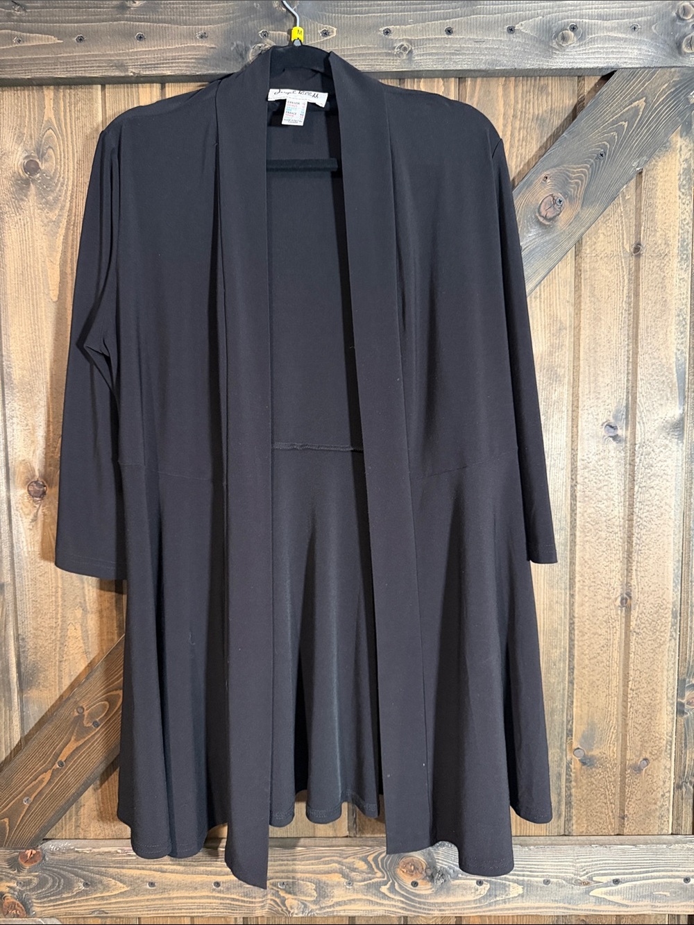 Joseph Ribkoff Black Draped Open-Front Cardigan
